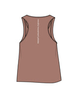 The Crop Tank - Clay - Mindful Movement - Left Sleeve & Back Center - White