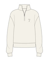 The Womens 1/4 Zip - Off White - STUDIO 7 - Left Chest - Printed - Boa #b5b8a8