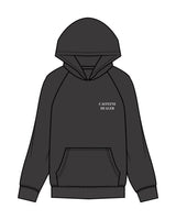 The Mens Hoodie - Washed Black - Bean Head - Left Chest & Back Round - Embroidered - White