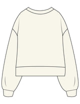 The Womens Heavyweight Crop - Off White - Peach F.L - Center Chest Stacked - Printed - Tone on Tone