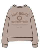 The Midweight Unisex Crewneck - Washed Cement - HiLo - Center Chest & Back Stacked - Printed - Tone on Tone