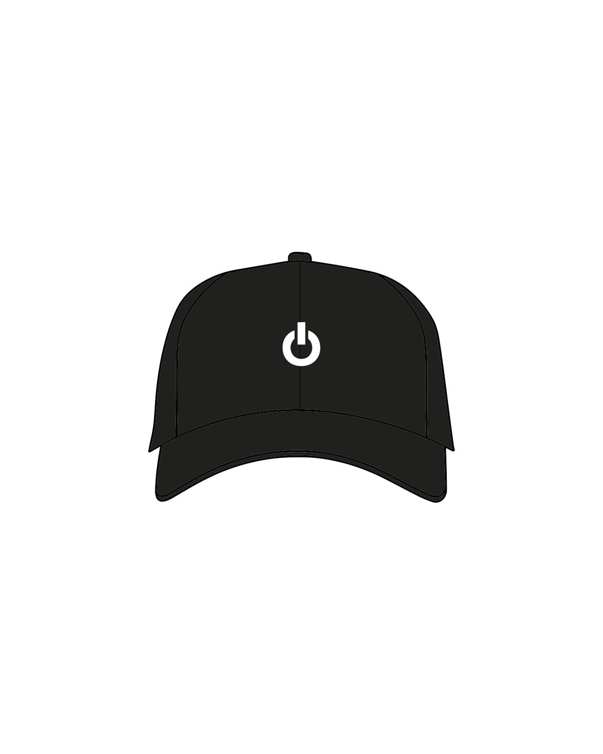 The Dad Hat - Black - Powerhouse Fitness - Center Crown & Back Panel - Embroidered - White