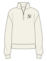 The Womens 1/4 Zip - Off White - Skulpt Lagree - Left Chest - Printed - Black