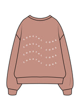 The Womens Crewneck - Clay - Coastal Core - Left Chest Wavy & Back Center - White