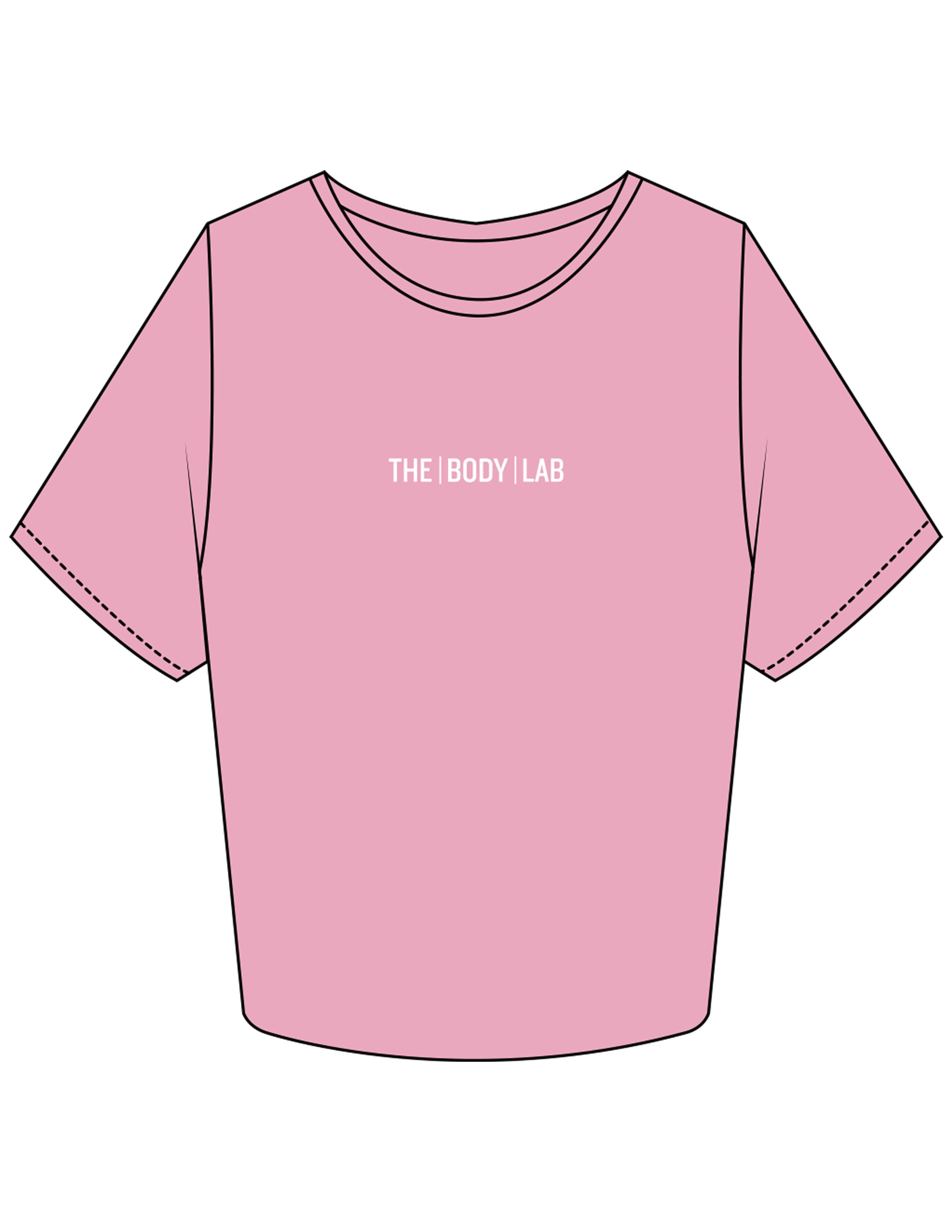 The Crop Tee - Bubblegum - Body Lab - Center Chest - Printed - White
