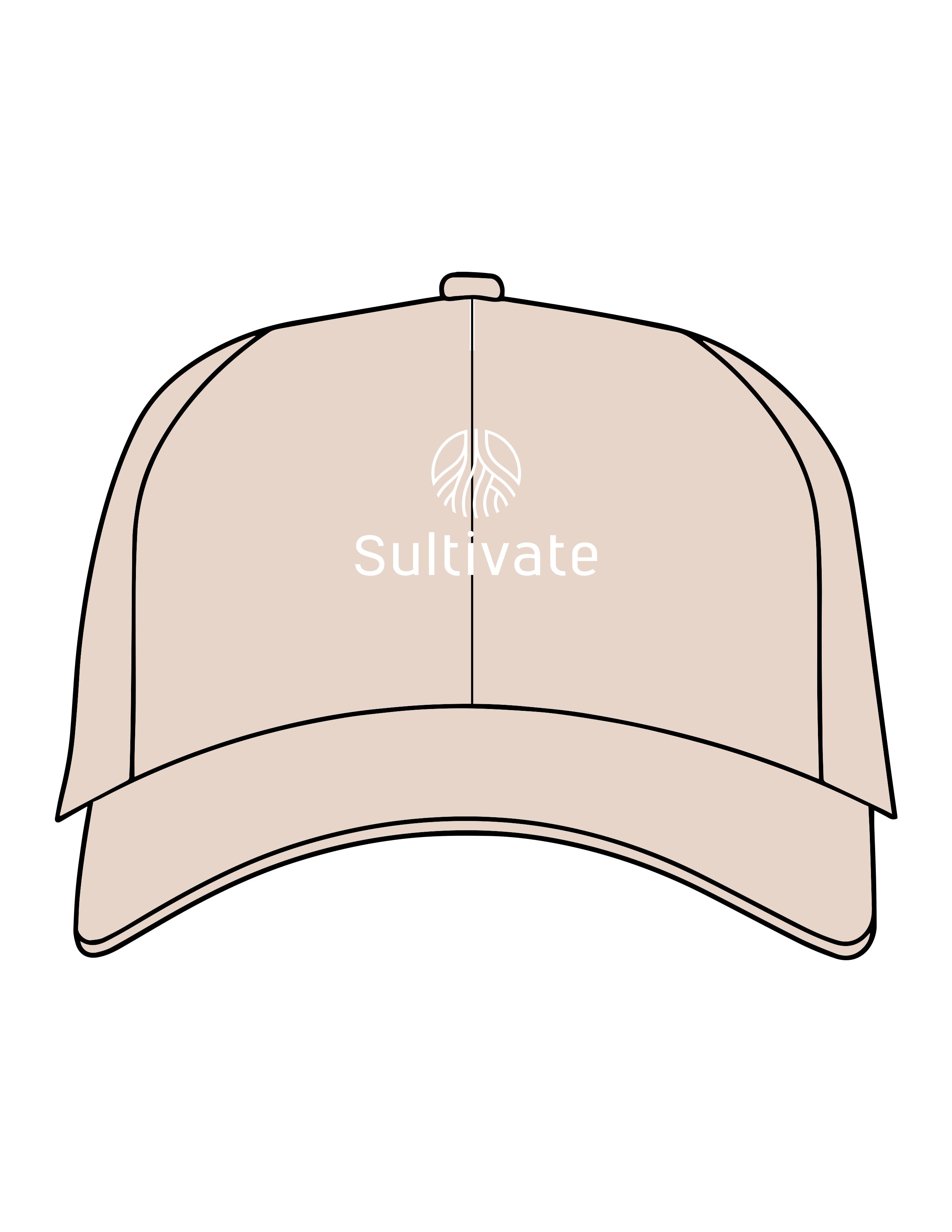 The Dad Hat - Stone - Sultivate - Center Chest Stacked - EMB - White