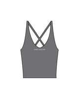 The Sporty Strappy Tank - Grey - Evolve Collective - Center Chest - Printed - White