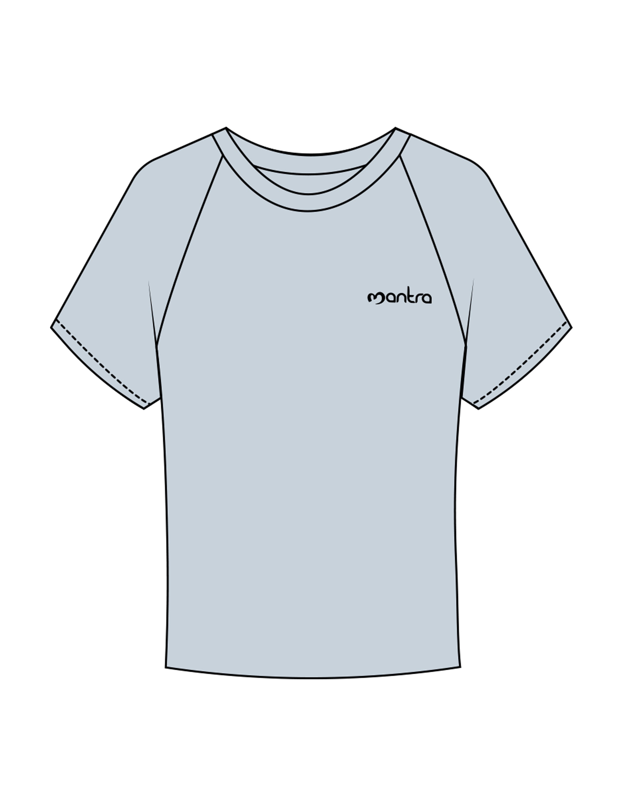 The Micro Rib Baby Tee - Baby Blue - Mantra - Left Chest - Printed - Black