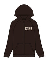 The Recycled Unisex Zip Hoodie - Brown - Core Crown Point - Left Chest - Printed - Full Color