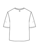 The Oversized Crop Tee - White - 31Theraphy - Left Chest & Back Center Neckline - Black