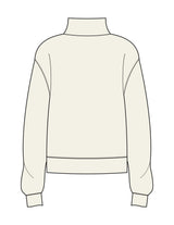 The Womens 1/4 Zip - Off White - Karve - Left Chest Stacked - Printed - Black