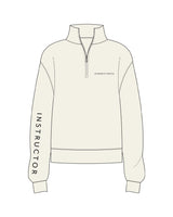 The Womens 1/4 Zip - Off White - Karve - Left Chest & Right Sleeve - Printed - Black