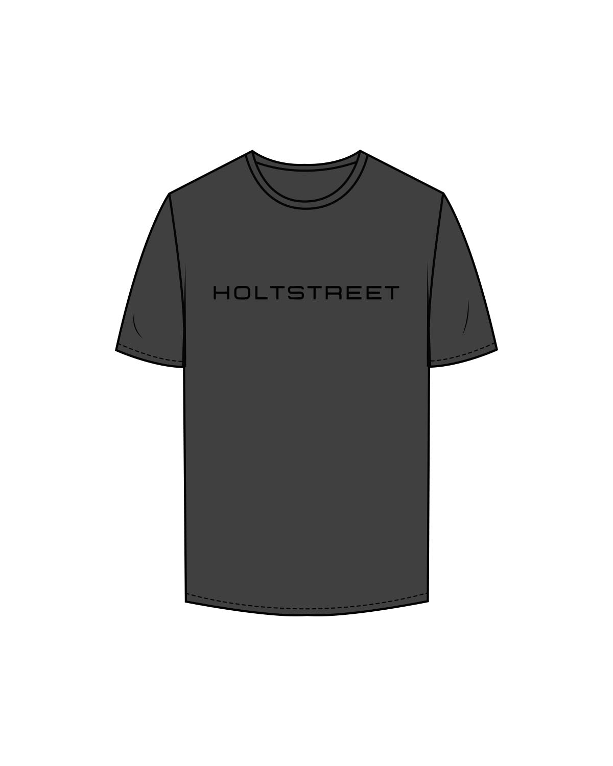 The Mens Tee - Charcoal - Holt Street - Chest - Printed - Black
