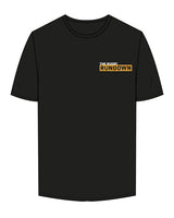 The Mens Tee - Black - Rugby Rundown - Left Chest Stacked - Full Colors
