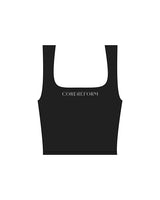 The Square Neck Tank - Black - Core Reform - Center Chest - Printed - White