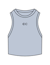 The Ribbed Crop Tank - Powder - Core Collective - Center Chest "C|C"- Embroidered - Black