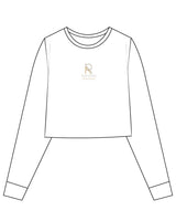 The Crop Long Sleeve - White - Reform Athletica - Center Chest Stacked - Full Color