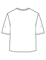 The Oversized Crop Tee - White - Lagree Red - Center Chest Stacked - Printed - Red