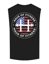 The Muscle Tank - Black - Haus of Fitness - Center Chest & Back Round - Printed - Full Color