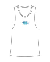 The Womens Racerback Tank - White - Studio Physique - Center Chest - Printed - Full Color