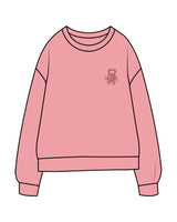 The Midweight Unisex Crewneck - Washed Pink - Delta Fitness - Left Chest & Back Stacked - Printed - Tone on Tone