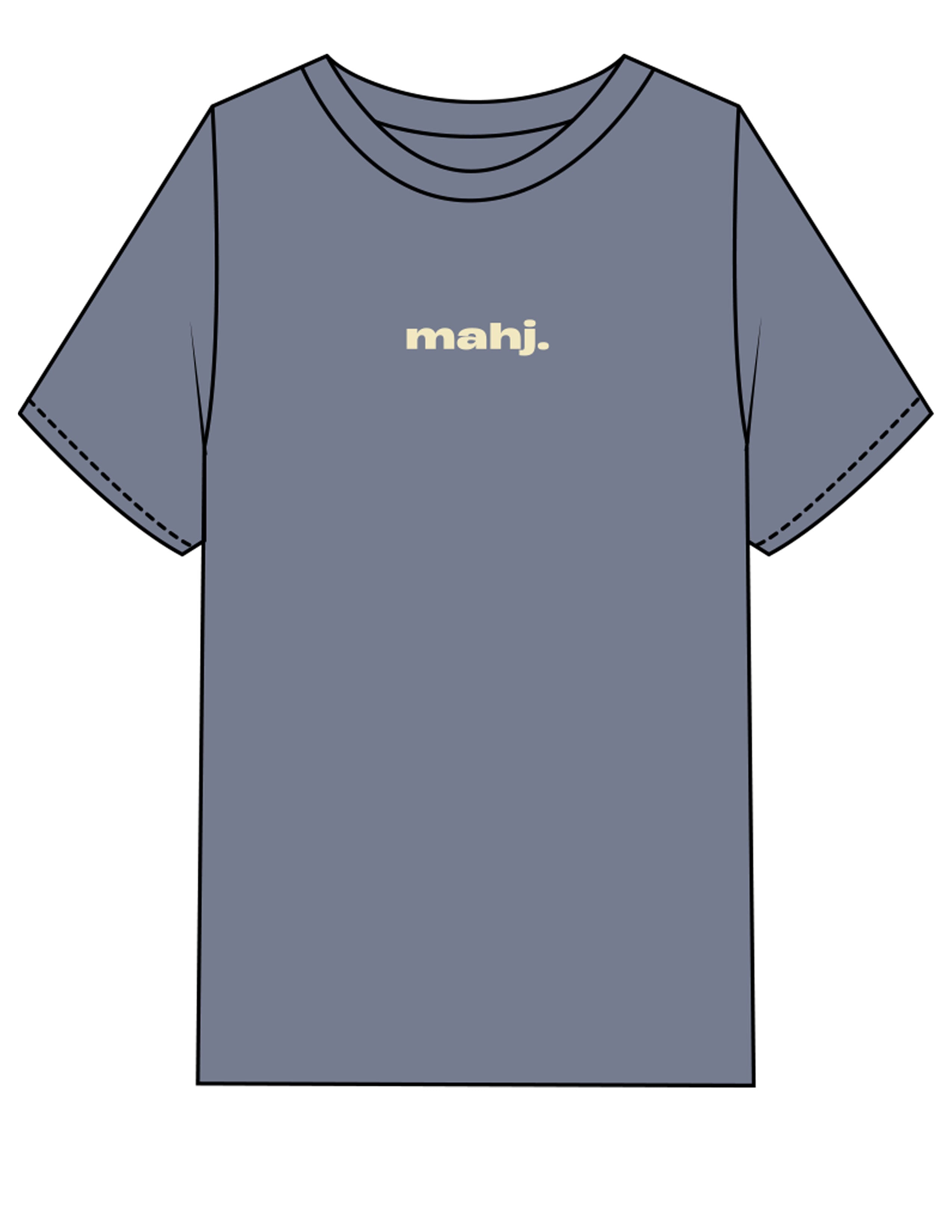 The Mens Heavyweight Tee - Washed Indigo - Barnes. The Label - Center Chest & Full Back - Printed - Full Color