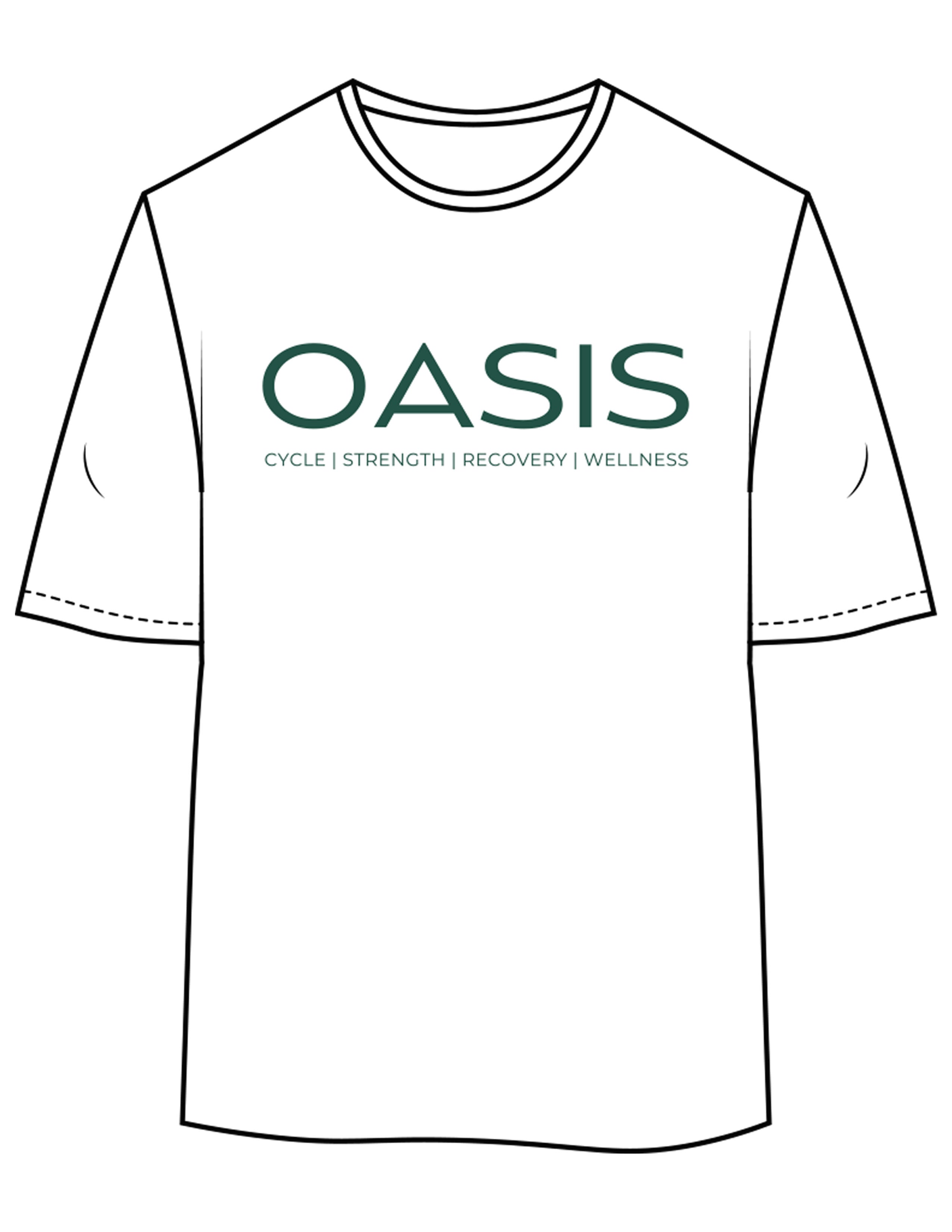 The Womens Oversized Tee - White - OCWC - Chest Stacked - Printed - Green