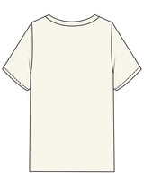 The Womens Heavyweight Tee - Off White - New Mom School - Center Chest Stacked - Printed - Black