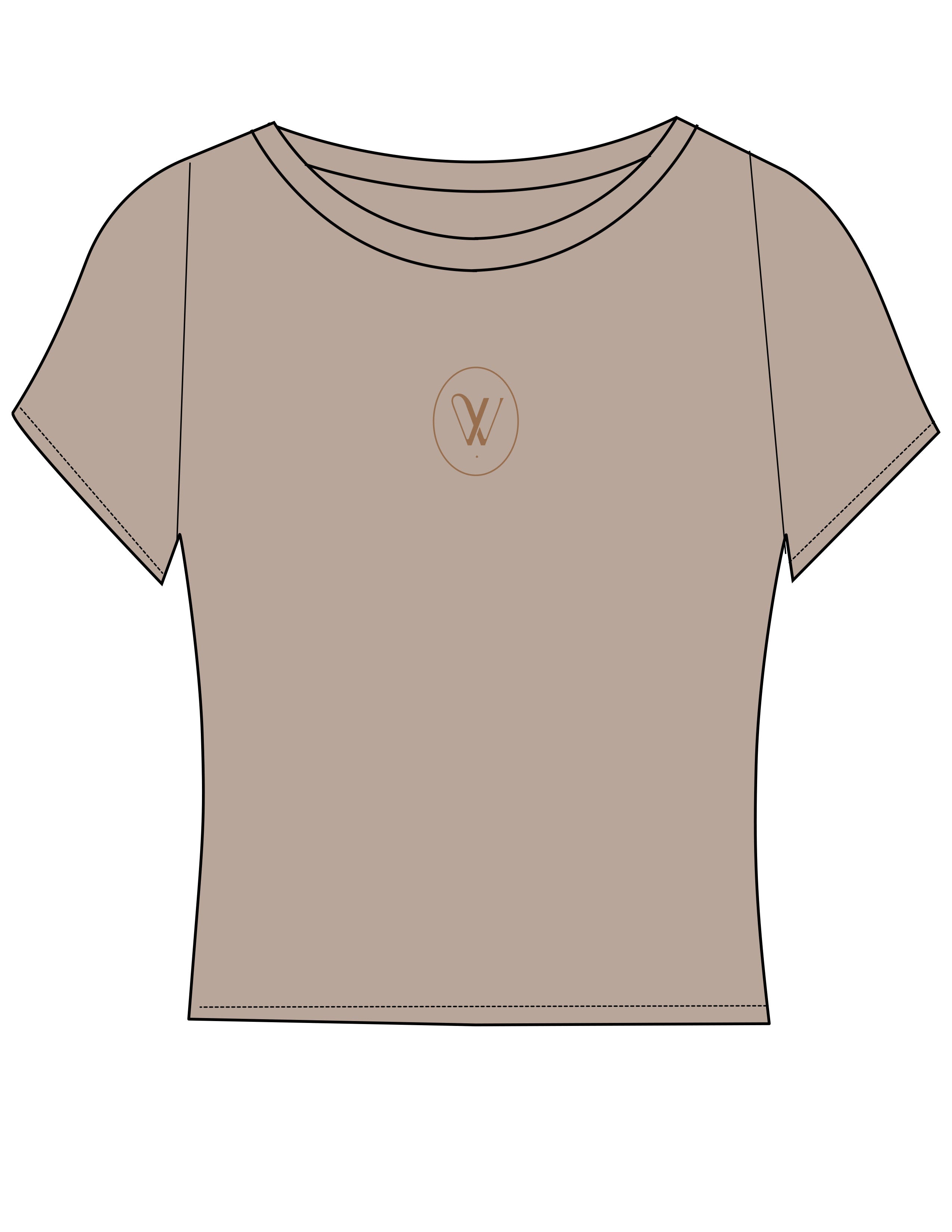 The Sporty Crop Short Sleeve - Light Brown - Velvaere - Center Chest Oval - Printed - Terracota
