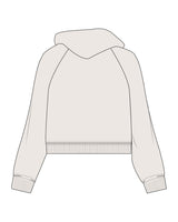 The Womens Crop Hoodie - Bone - HeartCore - Chest Stacked - Printed - Red