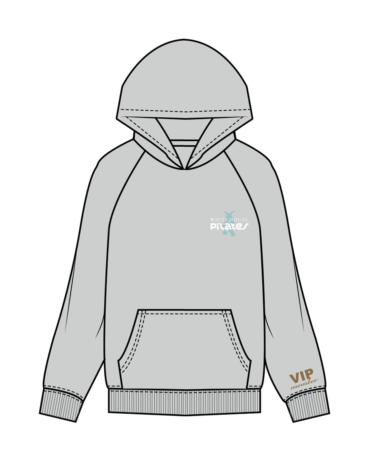 The Womens Hoodie - Storm - White House - Left Chest & Left Wrist - Back Stacked - Printed - Full Color