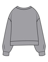 The Womens Sueded Crewneck - Heather - TML - Center Chest - Printed - Charcoal
