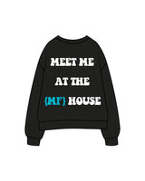 The Womens Crewneck - Black - Megafit House - Center Chest & Back Stacked - Printed - Full Color