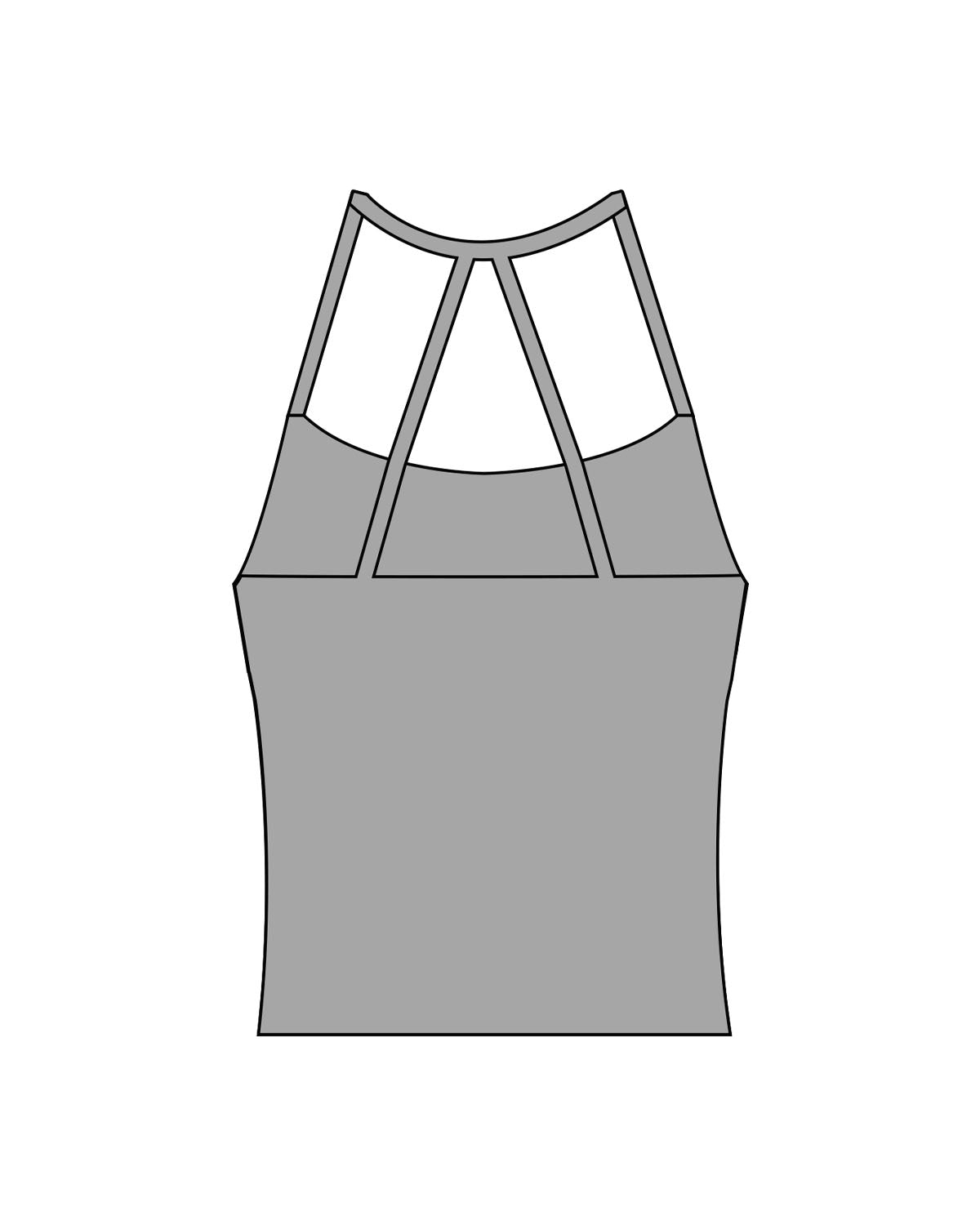 The Womens Sporty Tank - Grey - enCore Pilates - Center Chest - Printed - White