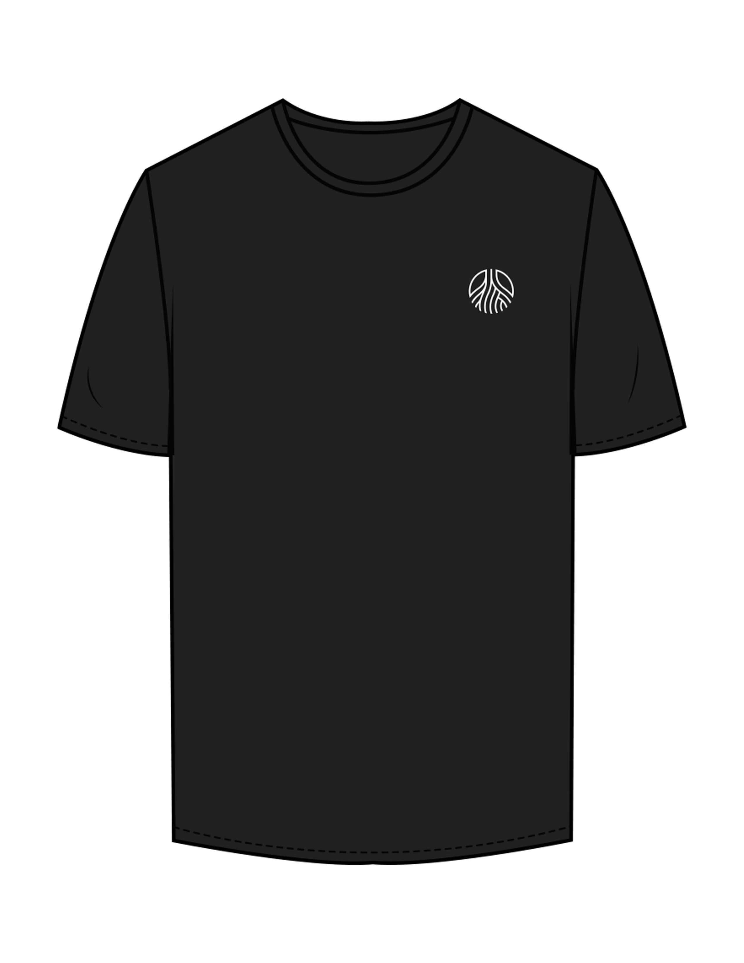 The Mens Tee - Black - Sultivate - Left Chest Icon & Back Shoulder - Printed - White