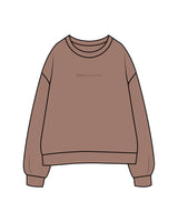 The Womens Crewneck - Clay - Core Collective - Center Chest & Back Neckline - Printed - Tone on Tone