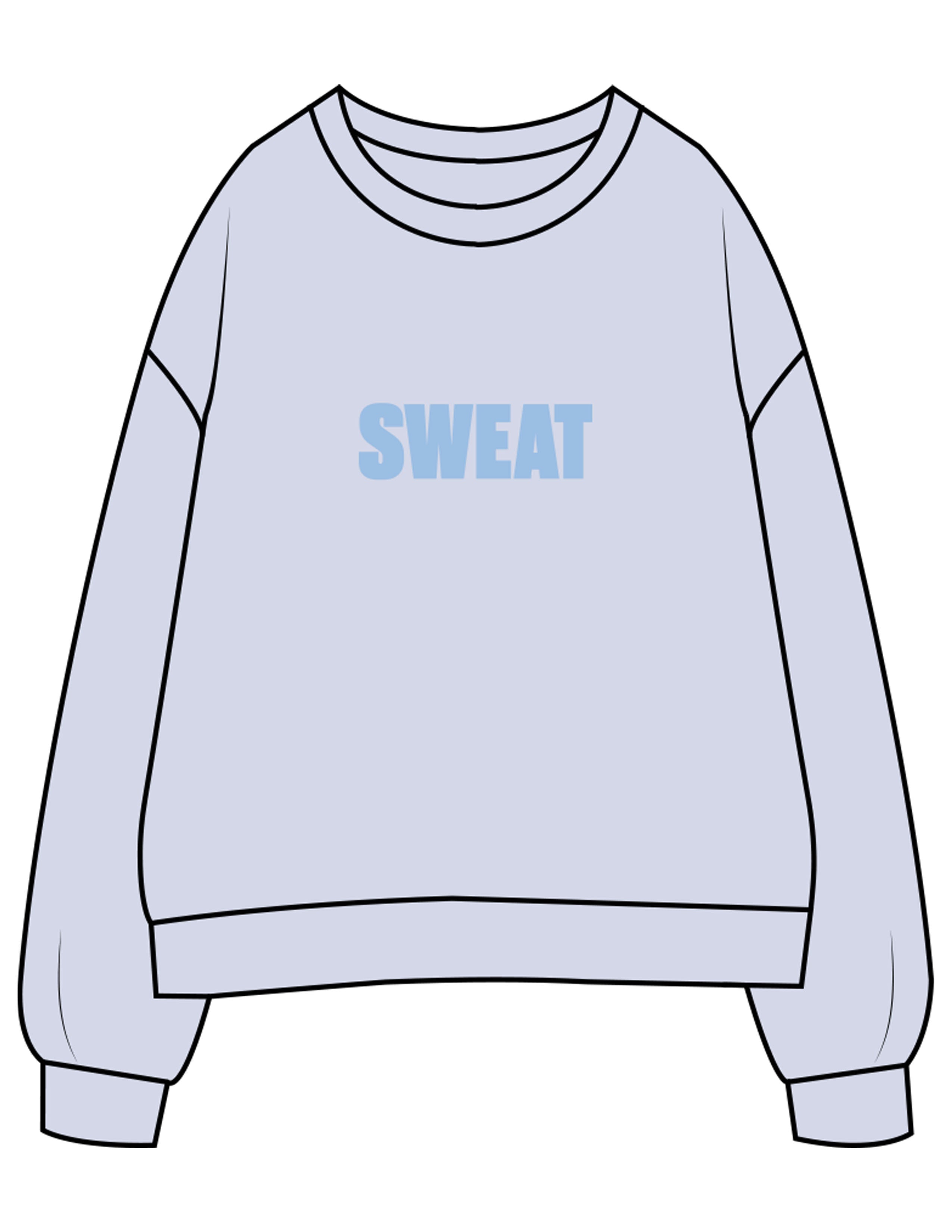 The Womens Crewneck - Powder - Sweatshack - Center Chest & Center Back - Printed - Blue