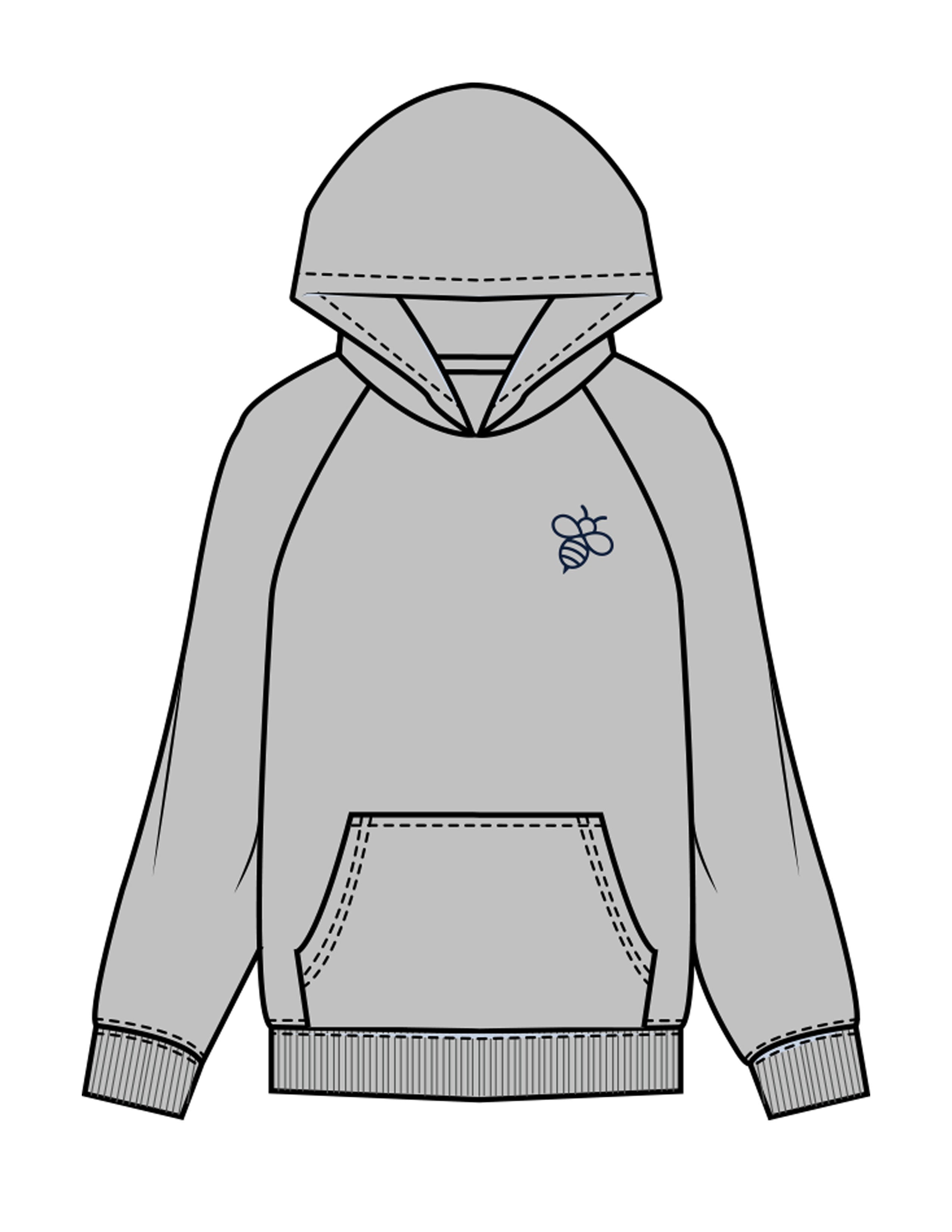 The Mens Hoodie - Heather - The Hive - Left Chest & Back Stacked - Printed - Navy