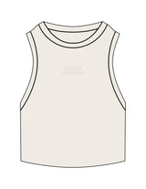 The Ribbed Crop Tank - Off White - Refined Movement - Center Chest Stacked - Embroidered - Tone on Tone