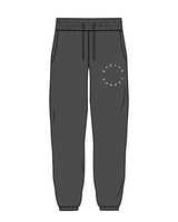The Womens Classic Sweatpants - Washed Black - Evolve Lagree - Left Leg - White