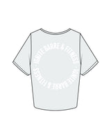 The Crop Tee - Seafoam - Ignite Barre & Fitness - Center Chest & Back Round - Printed - White