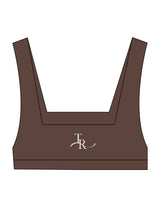 The Box Cut Bra - Cafe - The Refinery Fitness Studio - Center Back - Printed - Off White