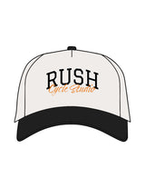 The Canvas Cap - Natural / Black - Rush Cycle Studio - Center Crown Stacked - Printed - Full Color