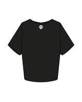The Crop Tee - Black - Fitbody - Center Chest Stacked & Back Center - White