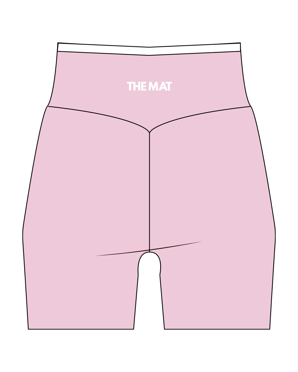 The Piped Crossover Short - Pink - MAT - Back Waistline - Printed - White