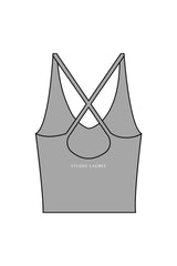The Sporty Strappy Tank - Grey - Studio Lagree - Center Chest & Center Back - Printed - White