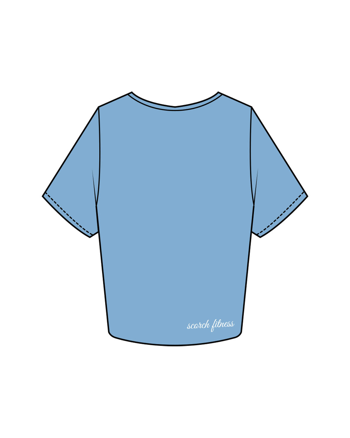 The Crop Tee - Carolina - Scorch Fitness - Left Chest & Back Bottom Right - Embroidered - Full Color