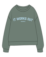 The Midweight Unisex Crewneck - Washed Alpine - Mantra - Center Chest Arc Stacked - Printed - Blue