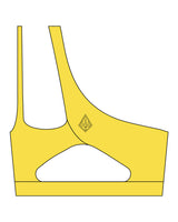 The One Shoulder Bra - Yellow- Uprise Hot Yoga - Center Back - Printed - Black