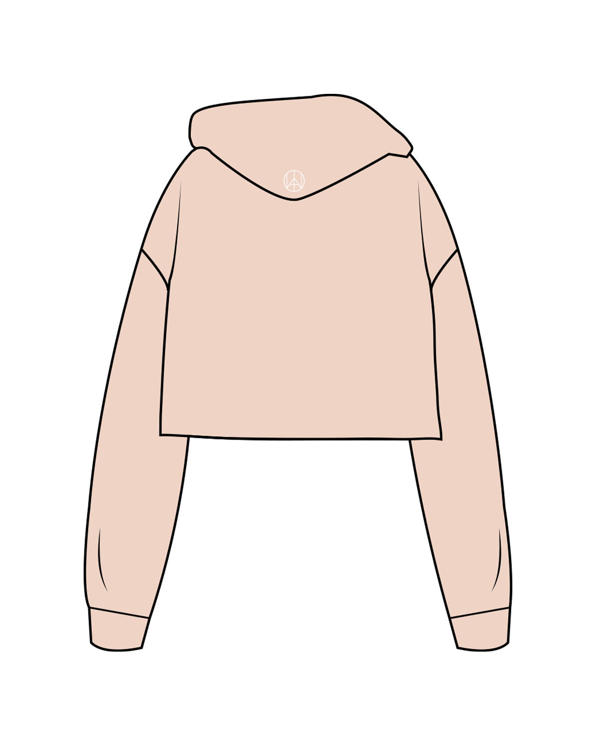 The Crop Terry Hoodie - Pale Pink - Motivate Movement - Center Chest Stacked & Hoodie - Printed - White